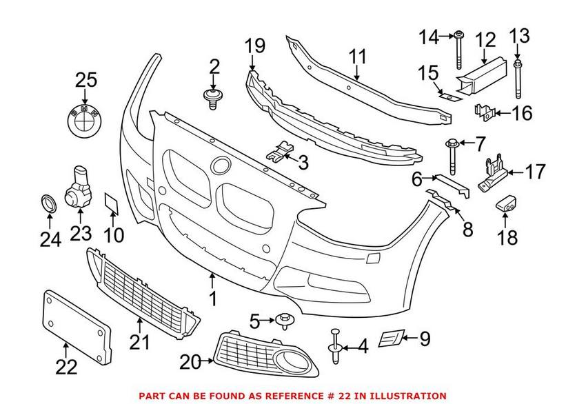 BMW License Plate Base - Front 51118057018